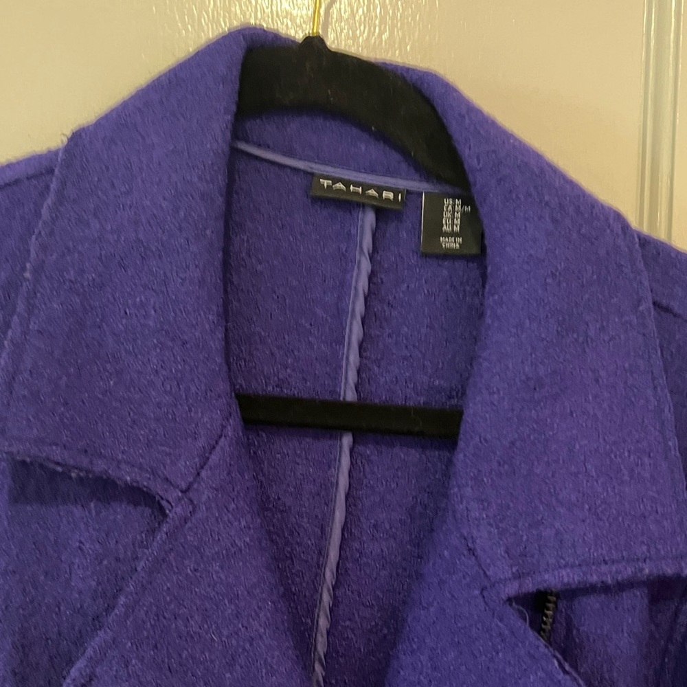 Tahari Women's Vibrant Purple Pea Coat